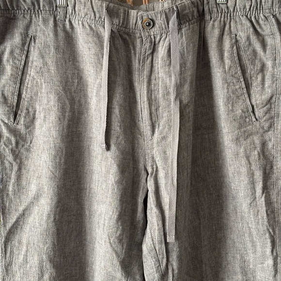 Tasso Elba Island Linen Pants XL Flat Front Drawstring Trouser Gray - Picture 7 of 15